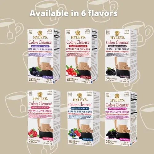 Hyleys Colon Cleanse Tea Acai Berry Flavor - 25 Tea Bags (12 Pack - 300 Tea Bags Total) HYLEYS Au supplements