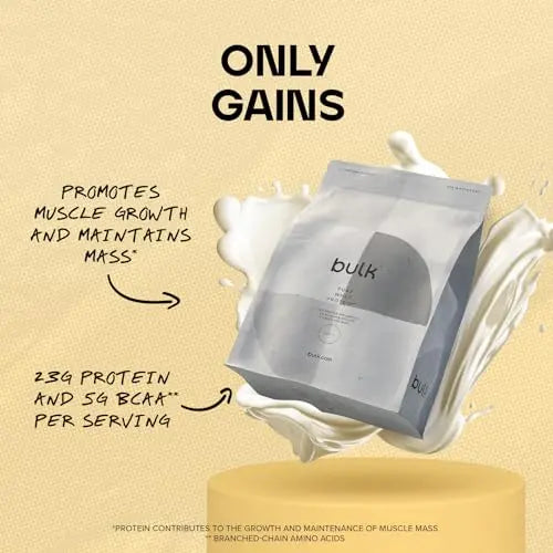 Bulk Pure Whey Protein Powder Shake, Vanilla, 500 g, Packaging May Vary Bulk Au supplements