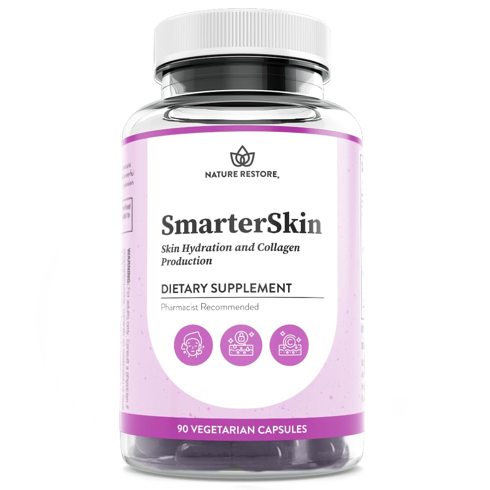 Smarter Skin, Nourishing Skin Health Within, Triple Combination of Polypodium Leucotomos Extract, FloraGLO, Verbasnol, 60 Vegan Capsules Nature Restore Au supplements
