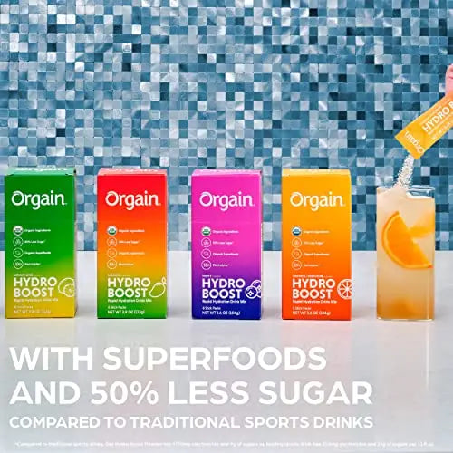 Orgain Organic Hydration Packets, Electrolytes Powder - Mango Hydro Boost with Superfoo Orgain Au supplements