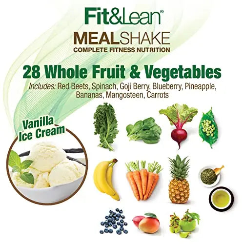 Fit & Lean Meal Shake, Fat Burning Meal Replacement, Protein, Fiber, Probiotics, Vanilla Fit & Lean Au supplements