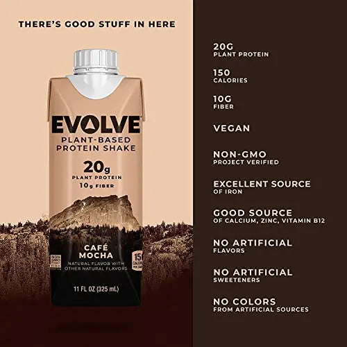 Evolve Plant Based Protein Shake, Café Mocha, 20g Vegan Protein, Dairy Free, No Artificial Evolve Au supplements