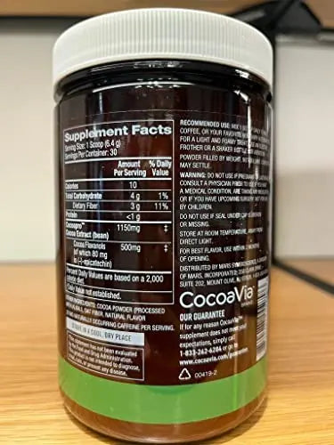 CocoaVia Cardio Health Cocoa Powder, 60 Servings, 500mg Cocoa Flavanols CocoaVia Au supplements