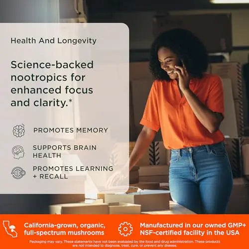 The Genius Brand Mood + Focus Nootropic – 400mg Organic Lion’s Mane, Alpha GPC & Citicoline – Memory & Focus Supplement – 30 Servings The Genius Brand Au supplements