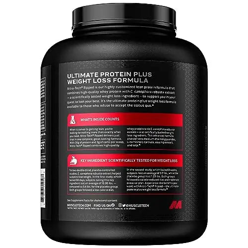 MuscleTech Nitro-Tech Ripped Lean Whey Protein Powder Whey Protein Isolate Weight MuscleTech Au supplements