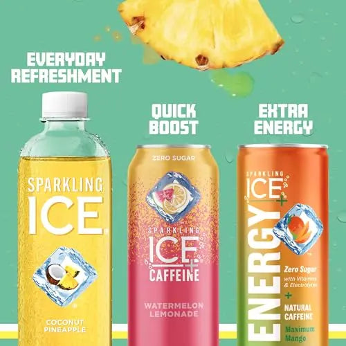Sparkling Ice, Coconut Pineapple Sparkling Water, Zero Sugar Flavored Water, with Vitamin Sparkling ICE Au supplements