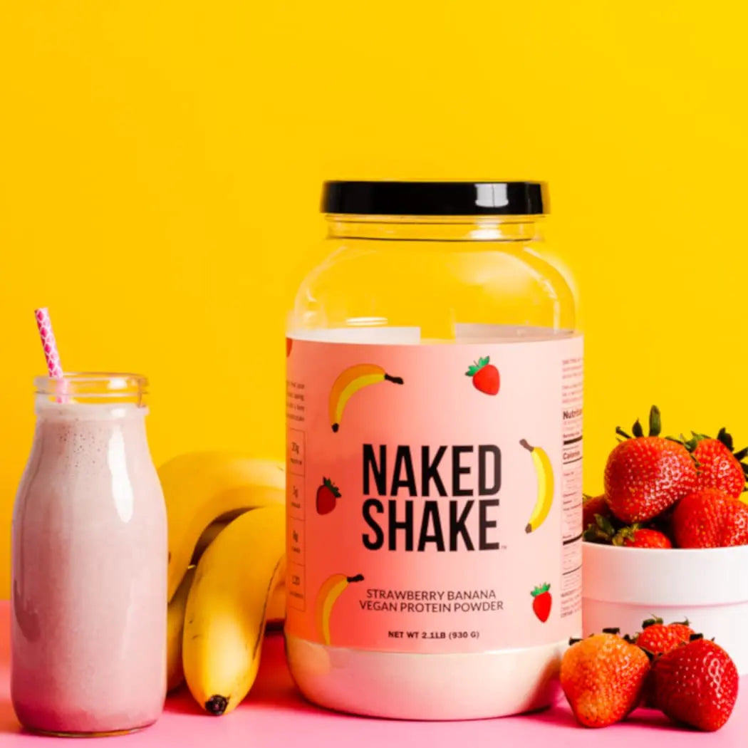 NAKED nutrition Naked Shake - Vegan Protein Powder, Strawberry Banana - Flavored Plant NAKED Au supplements