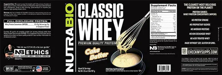 NutraBio Classic Whey Protein Powder- 25G Protein Per Scoop - Full-Spectrum Amino NutraBio Au supplements