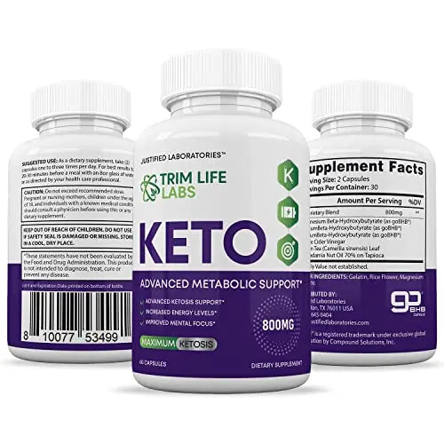 (2 Pack) Trim Life Labs Keto Pills Includes Apple Cider Vinegar Patented goBHB Justified Laboratories Au supplements