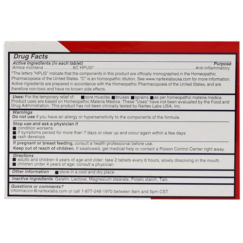 Arnica Recovery TABS NARTEX NARTEX LABS Au supplements