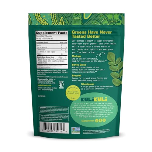 Kuli Kuli Super Energy Gummies - Energy Supplements with Moringa, Caffeine-Free Natural Energy Booster - 60 Non-GMO, Gluten-Free Moringa Gummies Kuli Kuli Au supplements