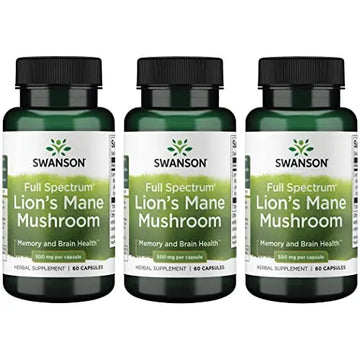 Swanson Lion's Mane Mushroom Capsules - 500 mg Each, 60 Capsules Swanson Au supplements