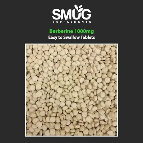 SMUG Supplements Berberine Tablets - 100 High Strength 1000mg Pills - Can Promote SMUG Supplements Au supplements