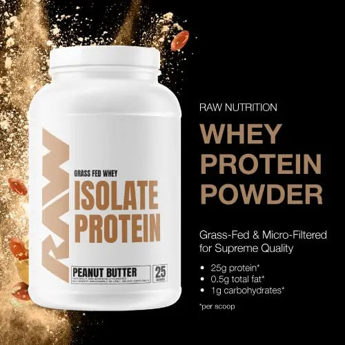 RAW Whey Isolate Protein Powder, Peanut Butter - 100% Grass-Fed Sports Nutrition Protein RAW Au supplements