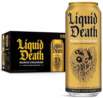 Liquid Death Flavored Sparkling Water with Agave, Mango Chainsaw, 16.9 oz Tallboys Liquid Death Au supplements