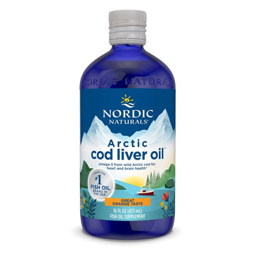Nordic Naturals Arctic Cod Liver Oil, Orange - 16 oz - 1060 mg Total Omega-3s with EPA & DHA - Heart & Brain Health, Healthy Immunity, Overall Wellness - Non-GMO - 96 Servings Nordic Naturals Au supplements