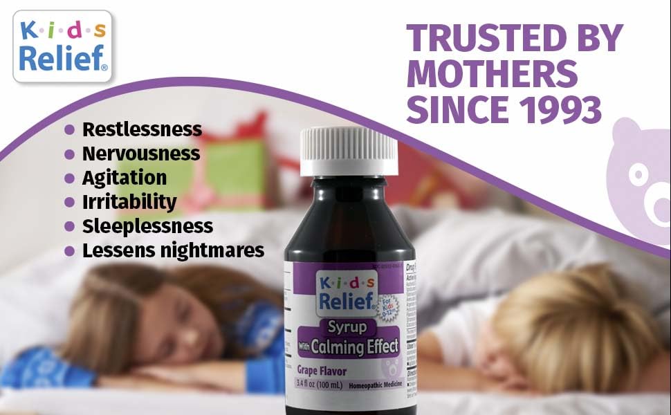 Kids Relief Syrup with Calming Effect, for Kids 0-12 Yrs, Grape Flavor, Gluten and Dye Free, No Added Sugar, 3.4 oz Kids Relief Au supplements