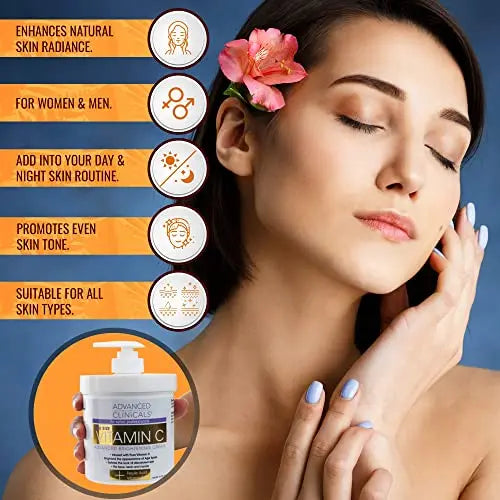 Advanced Clinicals Vitamin C Face & Body Cream Moisturizing Skin Care Lotion, Anti Advanced Clinicals Au supplements