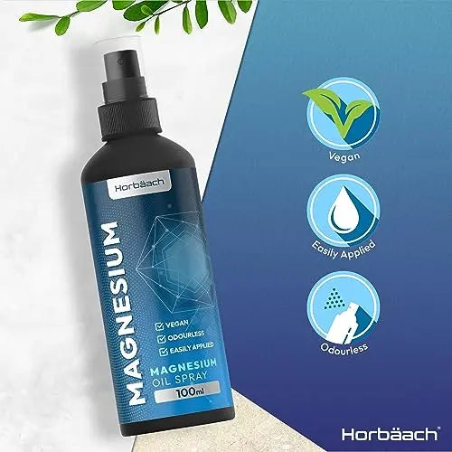 Magnesium Spray for Restless Legs, Muscles, Sleep | 100ml | Magnesium Chloride Oil Horbäach Au supplements