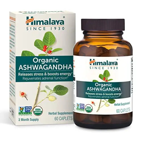Himalaya Organic Ashwagandha, 60 Day Supply, Herbal Supplement for Stress Relief Himalaya Au supplements