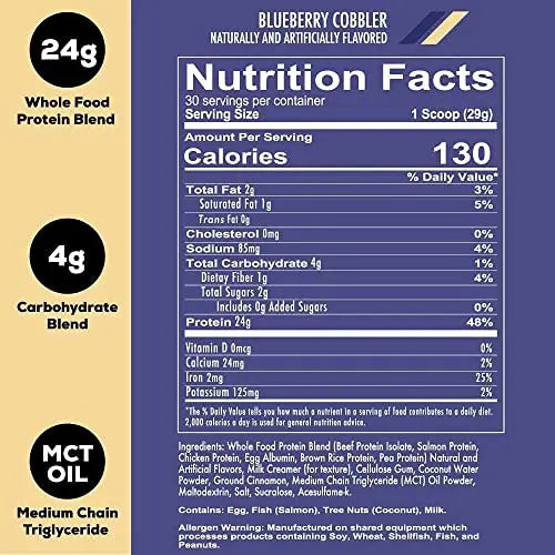 REDCON1 MRE Lite Whole Food Protein Powder, Blueberry Cobbler - Low Carb & Whey REDCON1 Au supplements