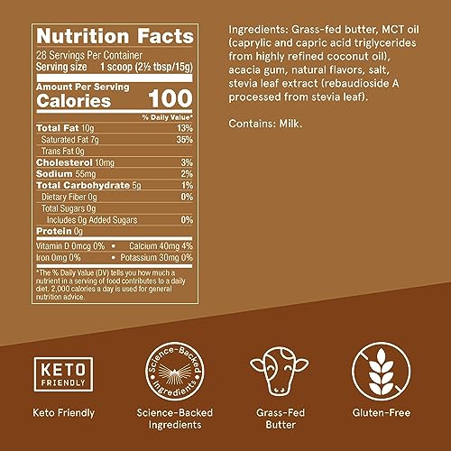 Bulletproof Hazelnut Creamer, 14.8 Ounces, Keto Coffee Creamer with MCT Oil and Grass Bulletproof Au supplements