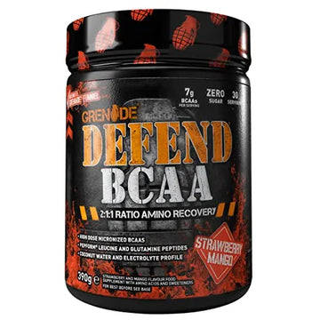 Grenade Defend BCAA Powder, Strawberry Mango, 390 g (7 g BCAA's Per Serving Grenade Au supplements