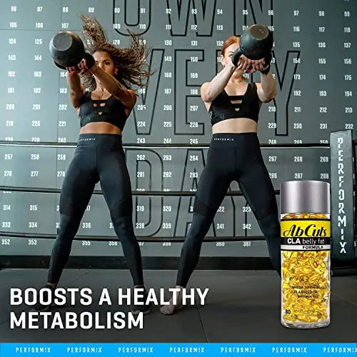 Ab Cuts CLA Belly Fat Formula - 80 Easy-to-Swallow Softgels - Omega 3 Fish Oil, Flaxseed AbCuts Au supplements