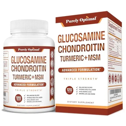 Purely Optimal Premium Glucosamine Chondroitin MSM Supplement Tablets w/Turmeric Purely Optimal Au supplements
