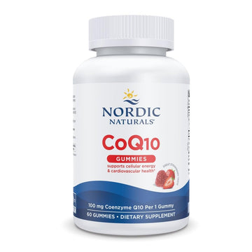 Nordic Naturals CoQ10 Gummies, Strawberry - 60 Gummies - 100 mg Coenzyme Q10 (CoQ10) - Great Taste - Heart Health, Cellular Energy Production, Antioxidant Support - Non-GMO, Vegan - 60 Servings Nordic Naturals Au supplements