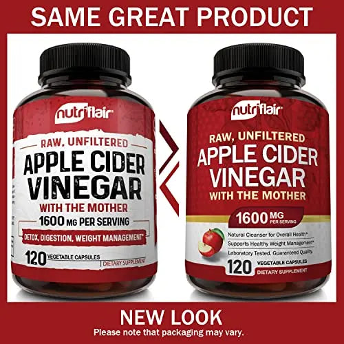 Apple Cider Vinegar Capsules with The Mother - 120 Vegan ACV Pills NutriFlair Au supplements
