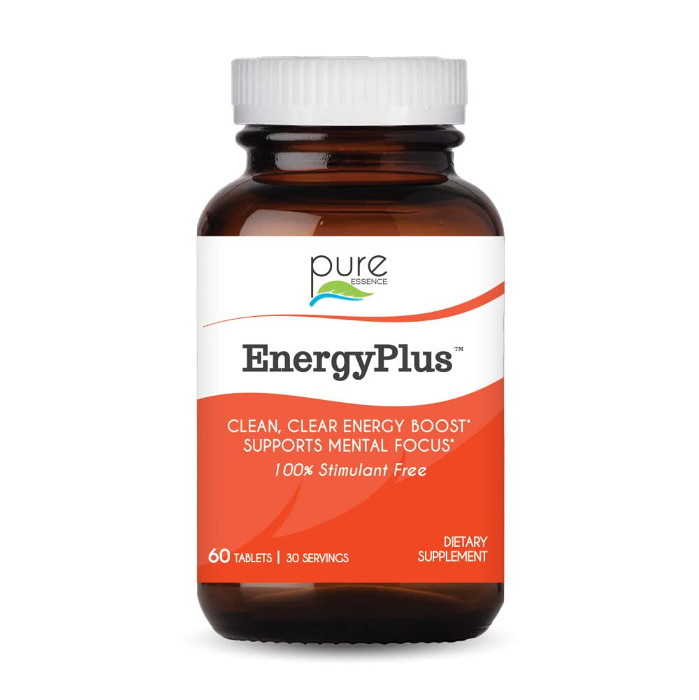 Energy Plus by Pure Essence - Caffeine Free, All Natural Herbal Energy and Focus Supplement - Smooth, No Jitters No Crash - 60 Tablets PURE ESSENCE LABS Au supplements
