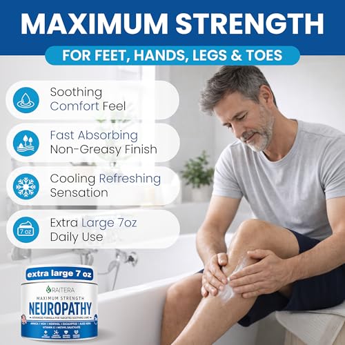 Raitera Neuropathy Cream – Extra Strength for Feet, Hands, Legs, Toes – Advanced Cooling Non-Greasy Fast Absorbing Formula - Natural Ingredients Frankincense, Arnica, Aloe Vera, Turmeric, MSM Raitera Au supplements