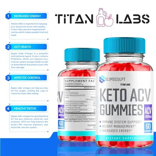(2 Pack) Slimsculpt Keto ACV Gummies, Slim Sculpt Keto ACV Gummies Advanced Weight Loss 1000MG Titan Labs Au supplements