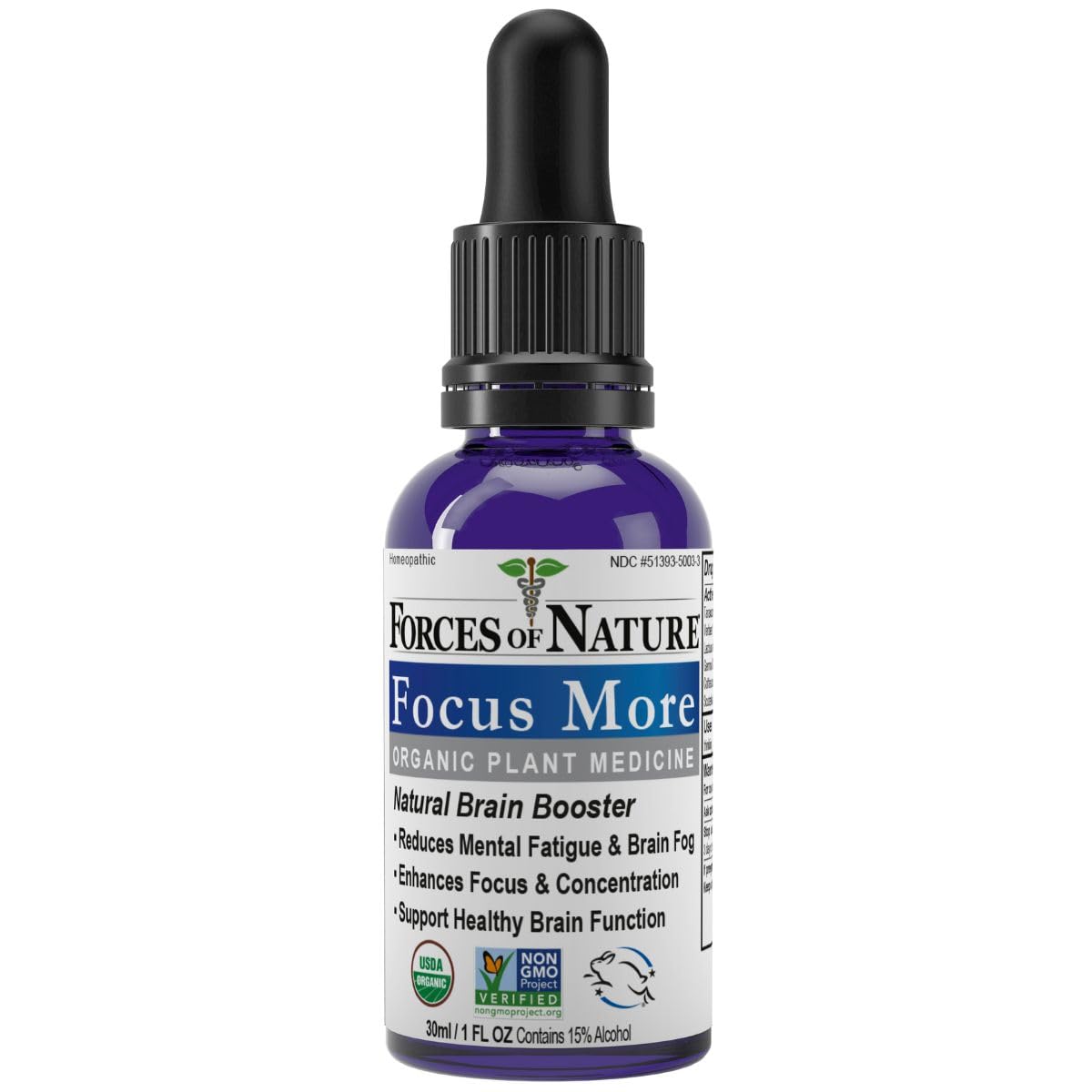 Forces of Nature Focus Supplement, Focus More Homeopathic Medicine, Nootropics Brain Support Supplement, Helps Memory & Concentration, 1 fl oz Forces of Nature Au supplements