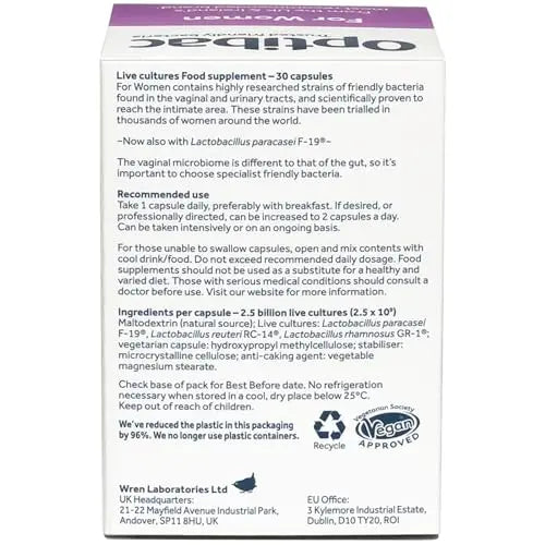 Optibac Probiotics for Women - Vegan Probiotic Supplement, Scientifically Formulated OptiBac Au supplements