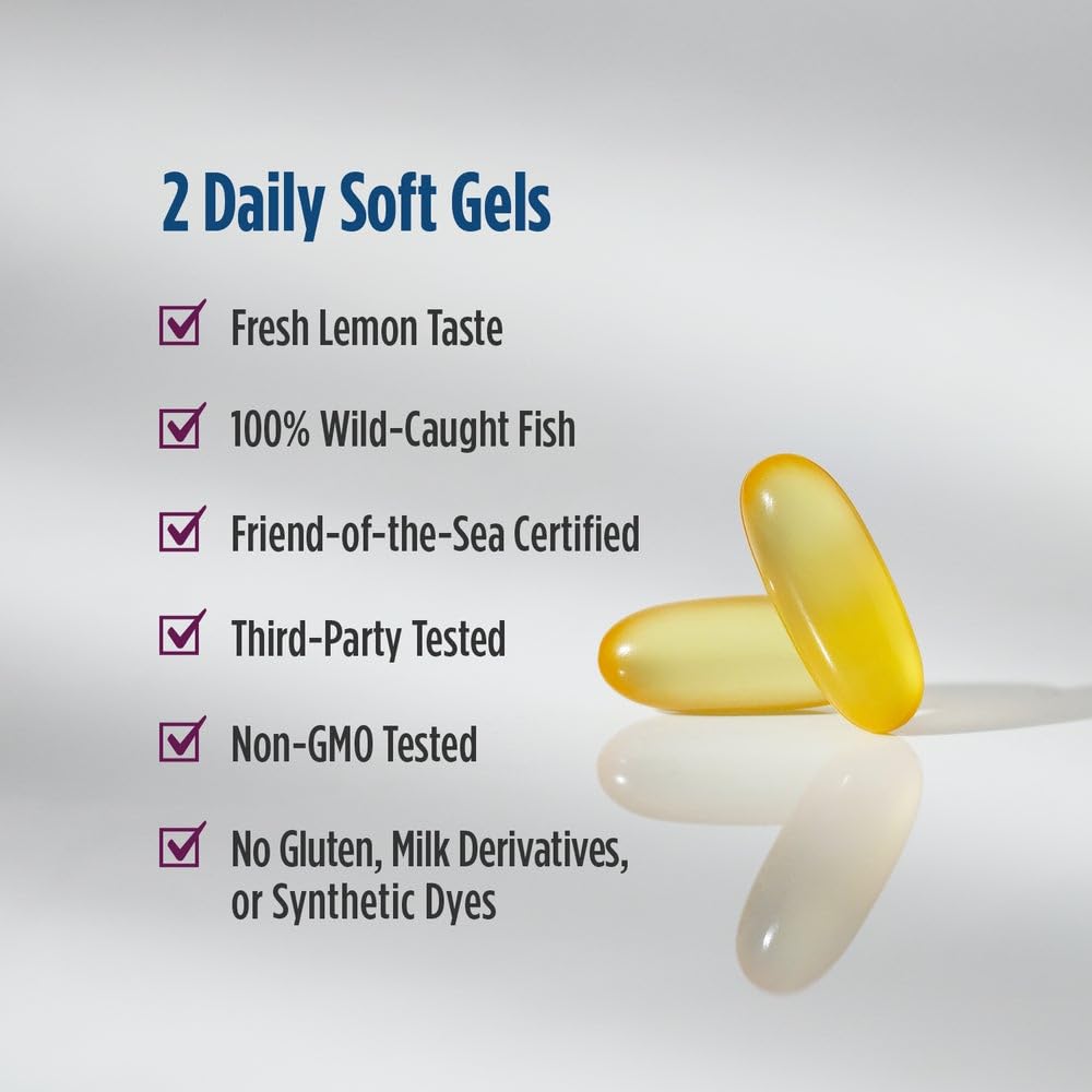 Nordic Naturals Complete Omega Xtra, Lemon - 60 Soft Gels - 1360 mg Omega-3 + 76 mg GLA - Healthy Skin - Cognition - Non-GMO - 30 Servings Nordic Naturals Au supplements