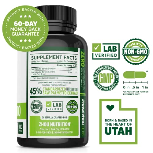 Zhou Nutrition Saw Palmetto Extract 500 mg, Prostate Health, Urinary Tract Support, DHT Zhou Nutrition Au supplements