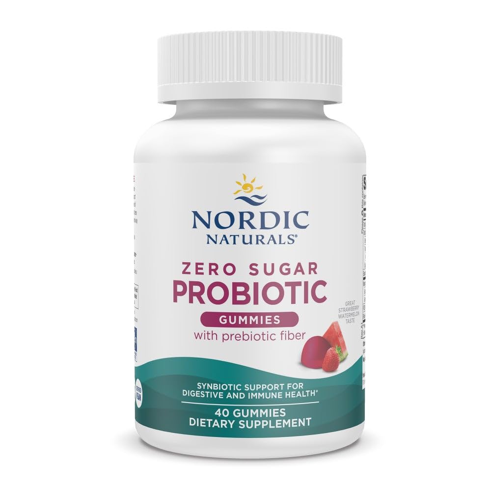 Nordic Naturals Vegan Probiotic Gummies Bundle - Zero Sugar Kids Probiotic Gummies - Strawberry Watermelon Flavor - 30 Gummies, Zero Sugar Probiotic Gummies - Strawberry Watermelon Flavor - 40 Gummies Nordic Naturals Au supplements