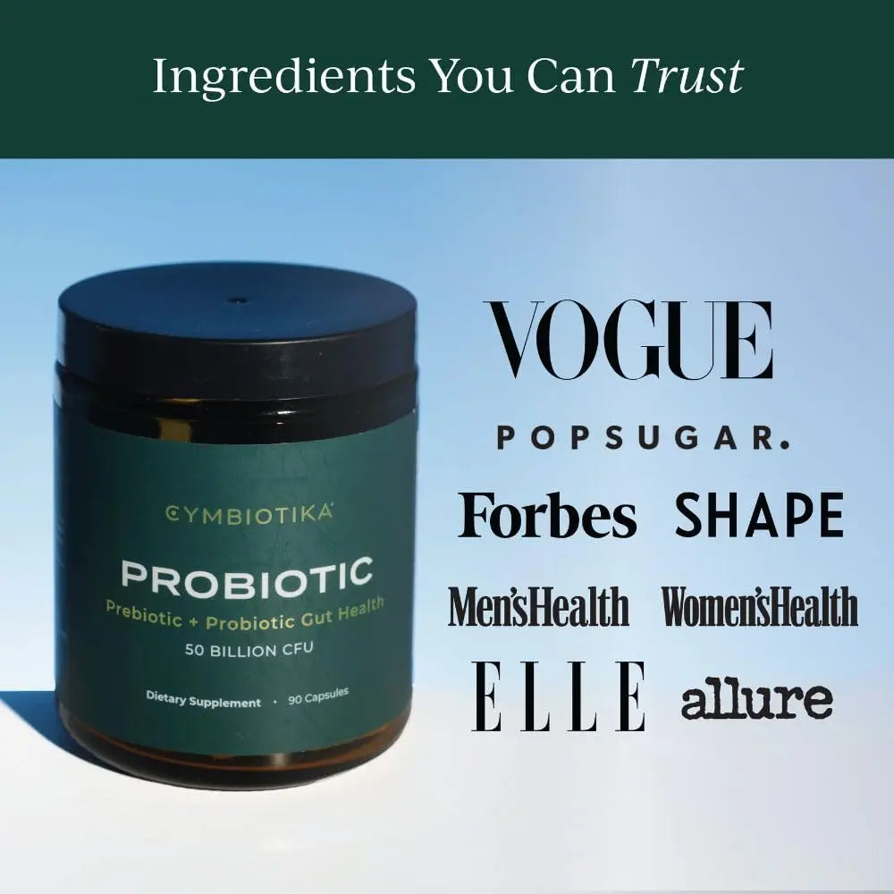 CYMBIOTIKA Probiotic + Prebiotic, 60 Billion CFU - 19 Strains, Gut Health Supplement for Women & Men, Immune Support, Digestive Health, & Gut Balance, 90 Capsules, 1 Month Supply, Made in USA CYMBIOTIKA Au supplements