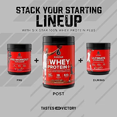 Six Star Elite Series 100% Whey Protein Plus Triple Chocolate 1.8lbs US Six Star Au supplements