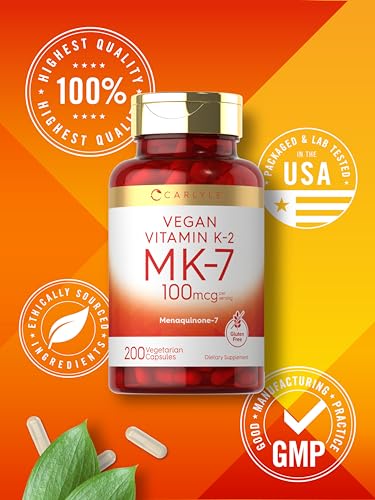Carlyle Vitamin K2 MK7 100mcg | 200 Vegan Capsules | Menaquinone-7 Supplement Carlyle Au supplements