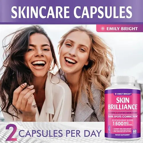 Glutathione Capsules - 1,500mcg Glutathione Supplement - Skin Tone Enhancer - Targets Emily Bright INC Au supplements