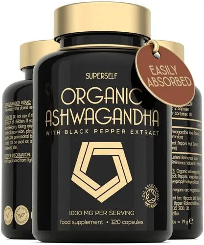 Organic Ashwagandha High Strength - 1000mg Ashwagandha Capsules - Pure Ashwagand SuperSelf Au supplements