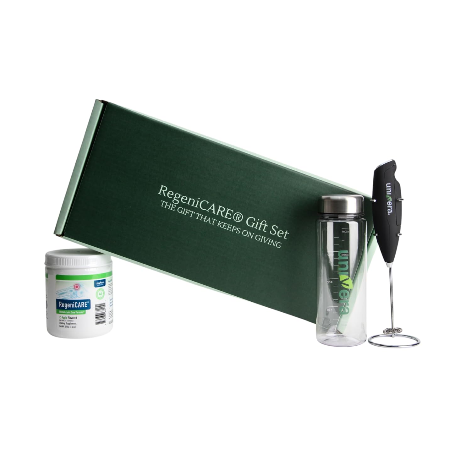 Holiday Gift Set, Joint Support with Univestin®, Glucosamine, Chondroitin & MSM — Bottle & Frother Included, Green Apple Flavor, 30 Servings Univera Au supplements