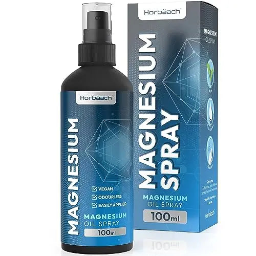 Magnesium Spray for Restless Legs, Muscles, Sleep | 100ml | Magnesium Chloride Oil Horbäach Au supplements