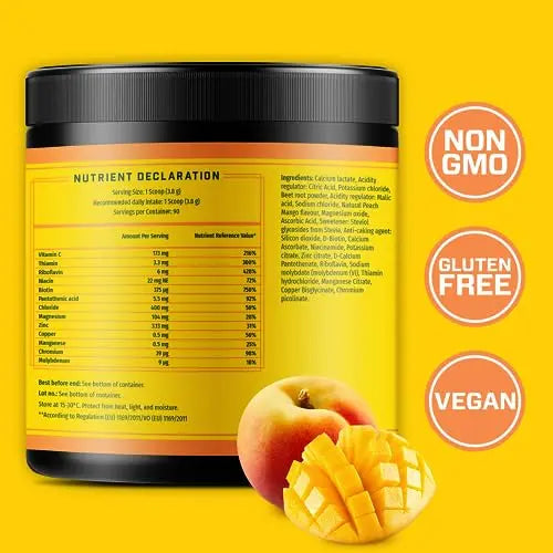 Key Nutrients Electrolytes Powder - Tropical Peach Mango Drink Mix 90 Servings KEY NUTRIENTS Au supplements