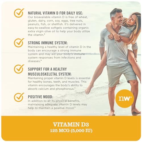 NatureWise Vitamin D3 5000iu (125 mcg) Healthy Muscle Function, and Immune Support NatureWise Au supplements