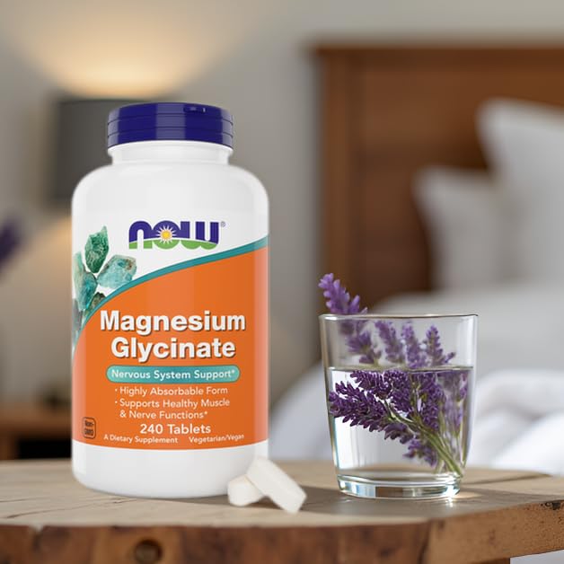 Now Foods Magnesium Glycinate, 240 Tablets - Supports Healthy Muscle and Nerve Functions - Non-GMO NOW Foods Au supplements